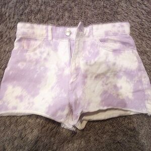 White and light purple shorts